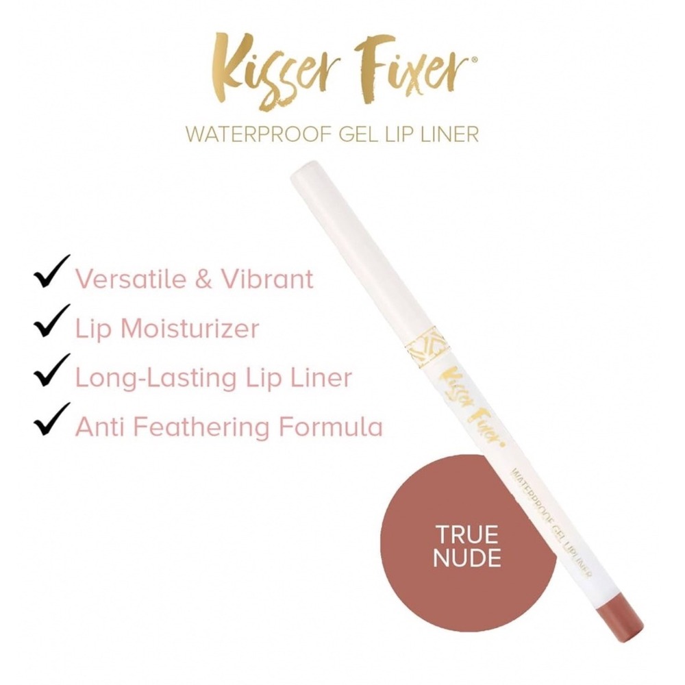 Waterproof Gel Lip Liner True Nude Belle Beauty Kim Gravel Kisser Fixer Nee X2